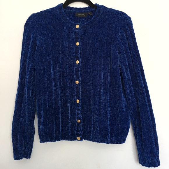 [KNIT FIT]  Soft Cozy Knitted Gorgeous Blue Size S - Picture 1 of 6